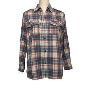 Current/Elliott Long Sleeve Button-Down Shirt Plaid Size Small (1)